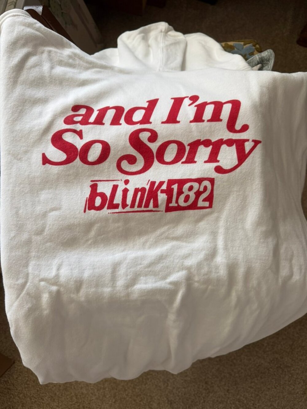 Blink-182 “Where Are You?” Hoodie Size L - White/Red - Picture 3 of 4